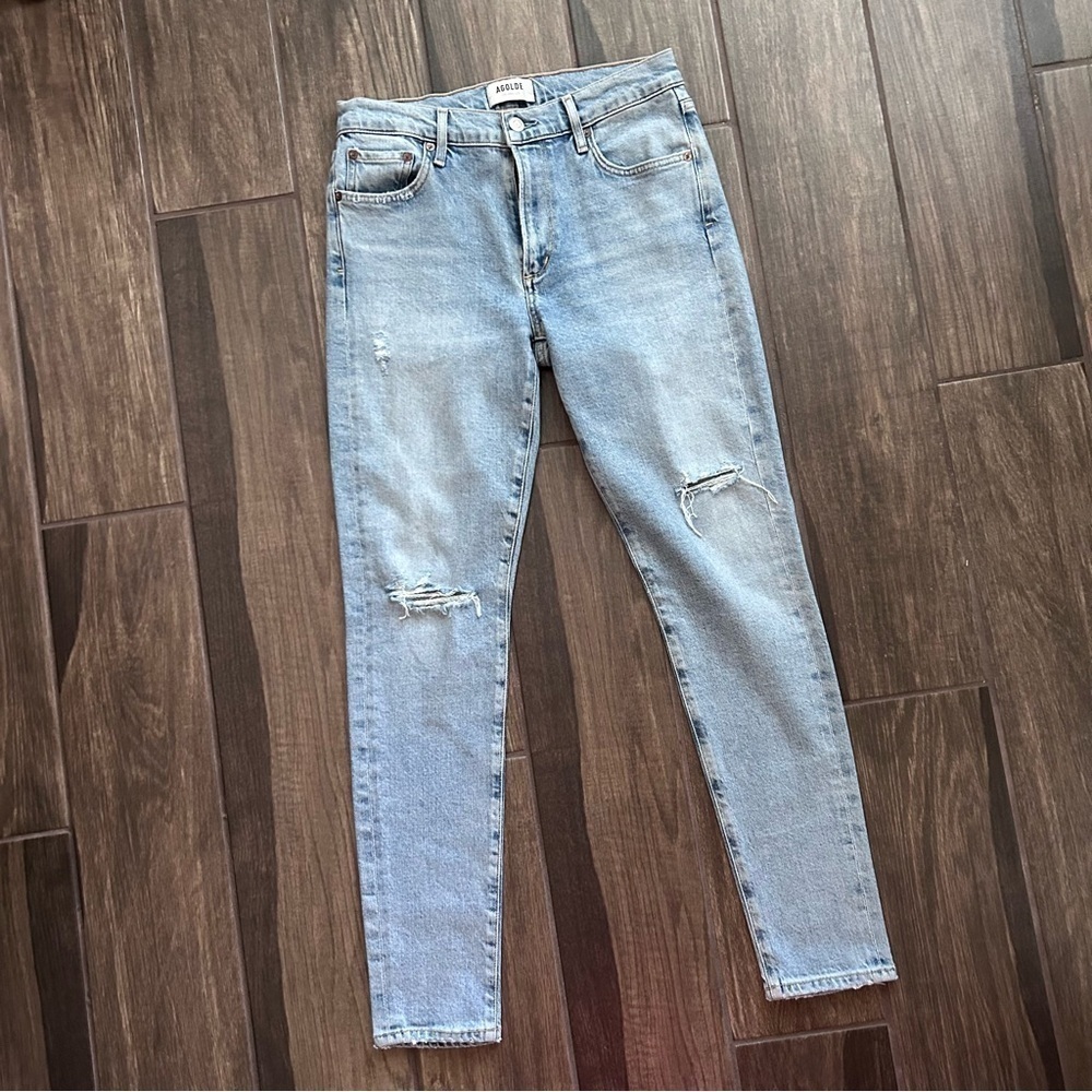 AGOLDE Sophie Distressed Ankle Jean in Shrine Sz - Picture 2 of 7